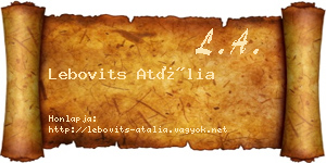 Lebovits Atália névjegykártya